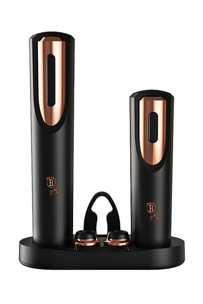 Berlinger Haus Electric Wine Corkscrew Chiller Vacuum Pump For Wine Gift Set Black Rose Collection