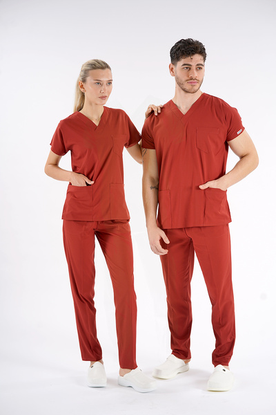 Lion Üniforma Tile Dr. Greys Model Lycra Uniformă Asistentă Unisex Mânecă Lil...