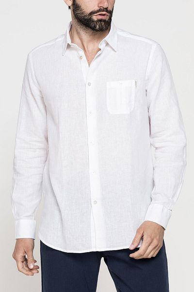 Carrera Jeans LINEN-COTTON BLEND SHIRT IN SOLID COLOR