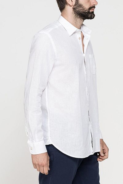 Carrera Jeans LINEN-COTTON BLEND SHIRT IN SOLID COLOR