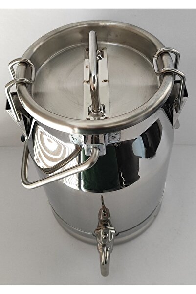 Favo Agro 5 Litre Zeytinyağı Güğümü - Musluklu - Paslanmaz Çelik - Klips Kapaklı