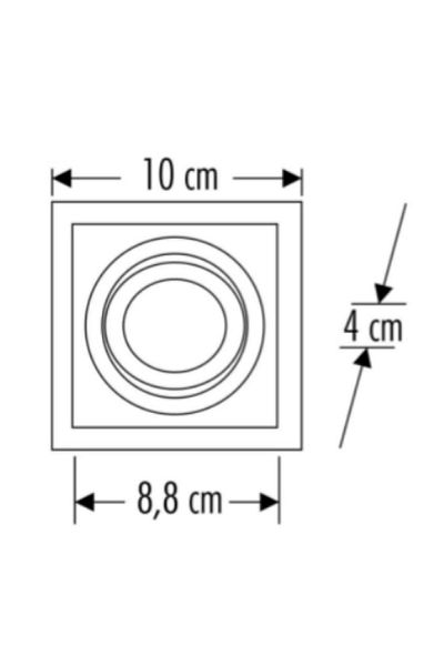 Cata Pars Satin-Black Square Recessed Spot Gu-10 Cap (Without Bulb)