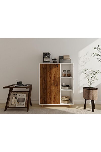 Masif Market Çok Amaçlı Kitaplık Beyaz-Amalfi