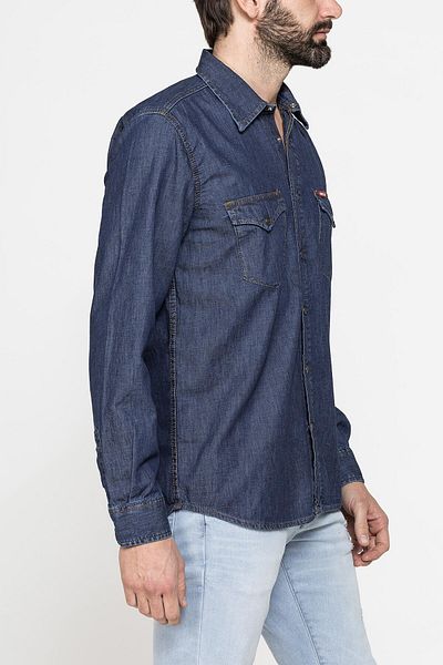 Carrera Jeans CĂMAȘĂ WESTERN MODEL DIN DENIM UȘOR DE 7 OZ.