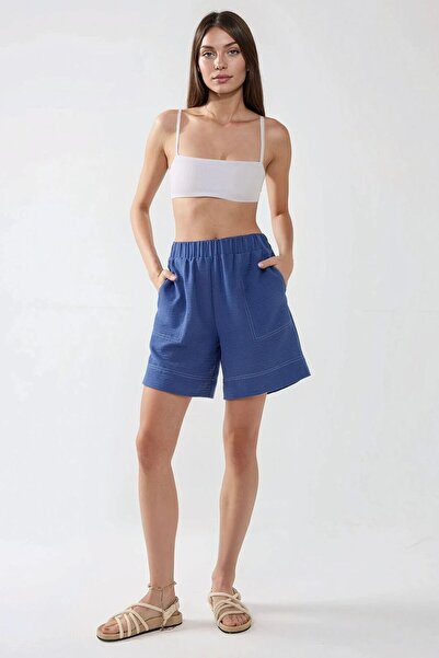 Hiccup Set dublu cu croiala confortabilă cu aspect de denim cu detaliu de cusătură