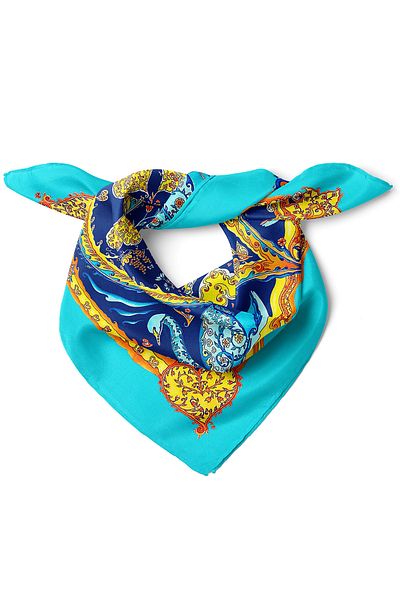 nehir eşarp Heart and Swan Pattern Scarf Bandana 50X50 cm