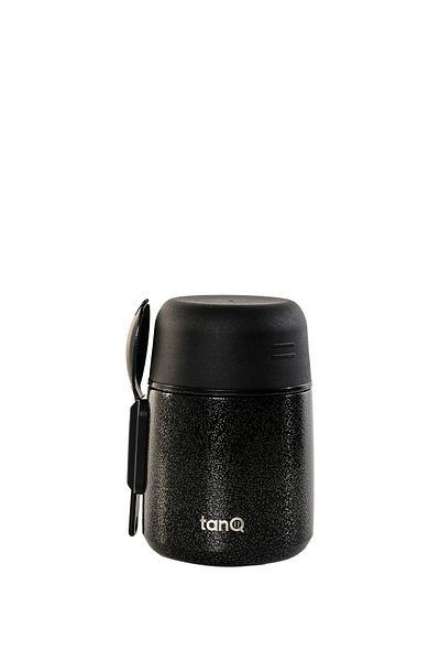 TANQ Lifetime Guaranteed Bento Stainless Steel Food Thermos Midnihgt Blac(500Cc-Benefect Black)