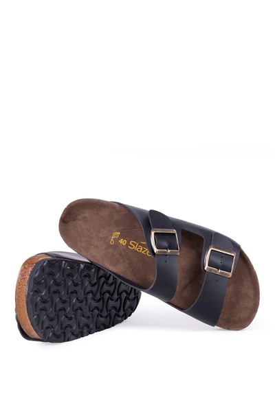 Slazenger Lens Kadın Terlik Siyah Nubuk