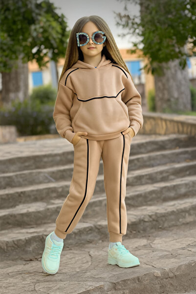 MAXI DRY Κορίτσια 100% βαμβακερή κουκούλα με διπλό κάτω και επάνω κοστούμι