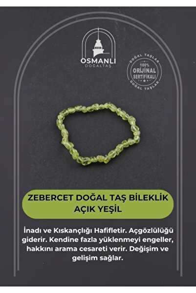 OSMANLI DOĞAL TAŞ Sertifikalı Zebercet Doğal Taş Bileklik-natural Kesim Açık ...
