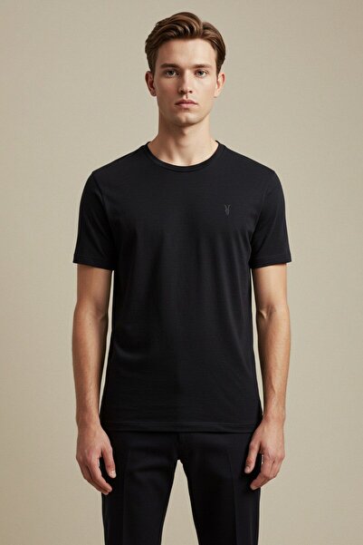 Kozik Ανδρικά μπλουζάκια με πολλαπλή κανονική εφαρμογή με λαιμόκοψη 100% βαμβακερό πακέτο με 5 μπλουζάκια