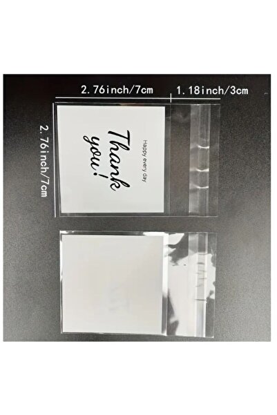 orco ( 100 x Adet ) KÜÇÜK BOY Yapışkanlı Thank You & Şeker & Takı & Hediye Paketleme & Şeffaf Ambalaj