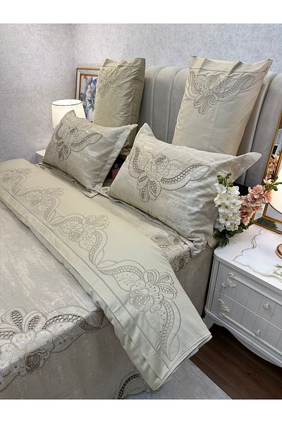 incisecrethome White Hole Work Bed Set Cappuccino Color Tone Is a Special Model 7 Pieces