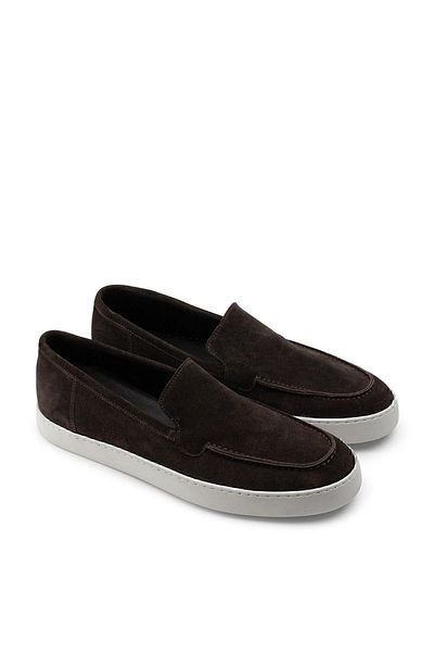 Deery Genuine Suede Brown Loafer Men's Shoes