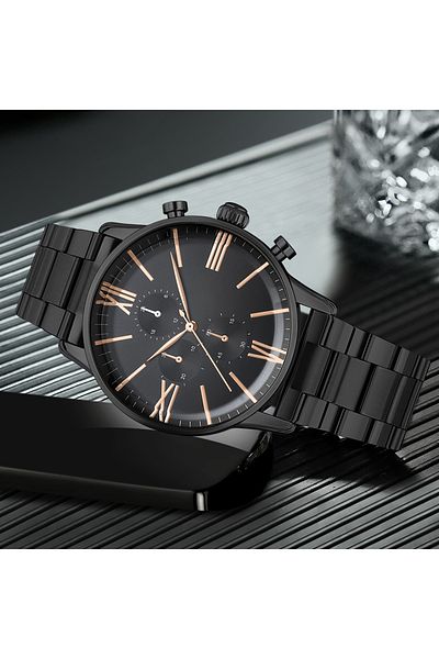 Leerybee Special Boxed Black Color Premium Unisex Wristwatch