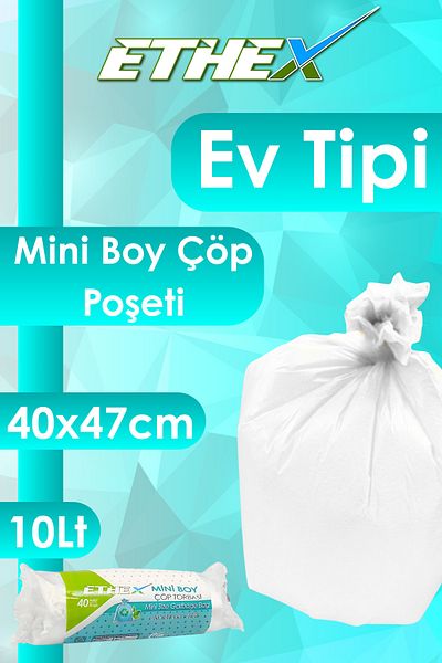 Ethex Standard Mini Trash Bag/Bag (40Pcs 40 X 47cm 10Llt White 5 Rolls)