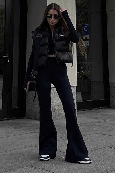 thesunfyre Kadın Yüksek Bel Toparlayıcı Esnek Modal Kumaş İspanyol Paça Tayt Pantolon