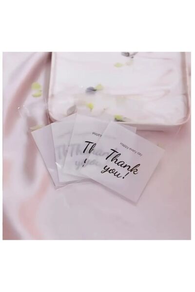 orco ( 100 x Adet ) KÜÇÜK BOY Yapışkanlı Thank You & Şeker & Takı & Hediye Paketleme & Şeffaf Ambalaj