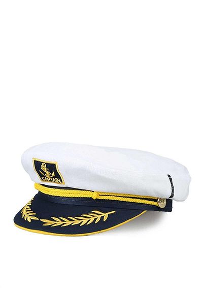 PERLOTUS White Sailor Sailor Captain Hat
