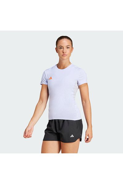 adidas Tricou albastru cu gât rotund pentru femei Adizero E