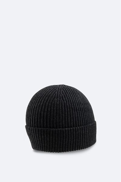 Avva Men's Anthracite Wool Logo Ribbed Beret B 009200