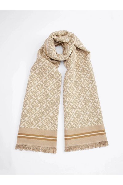 Tommy Hilfiger Women's Monoplay Jacquard Scarf (Gelastopat) Cream