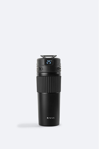 Avva Erkek Siyah Sport Isı Göstergeli Paslanmaz %100 Çelik Termos 500 ML B009905