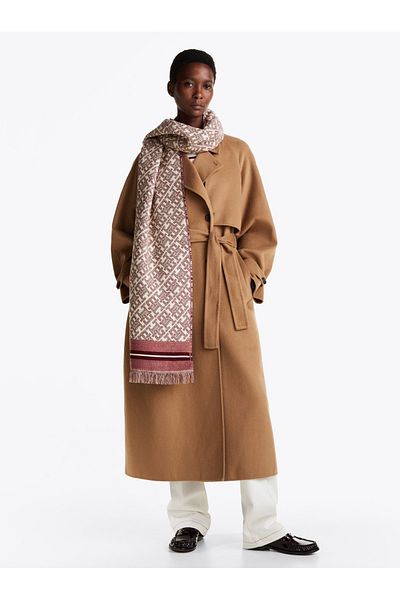 Tommy Hilfiger Monoplay Jacquard Red Scarf