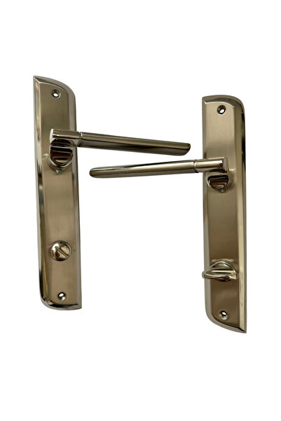 Hızır مقبض باب WC من النحاس النيكل والساتان (مجموعة واحدة - خلفي وأمامي) في ا...