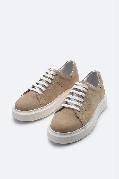 Avva Beige Men's Suede Leather Flexible Casual Shoes - B 008007