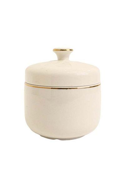 Generic Elegant ceramic tea sugar bowl (11cm length * 12cm height) (Capacity: 600ml) - in elegant white