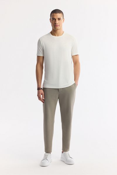 Avva Ανδρικό μπλουζάκι White Soft Touch Crew Neck B 001031