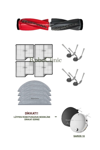 Roboclinic فرشاة متوافقة مع مكنسة Roborock Saros 10 الروبوتية، فلتر Hepa، مجم...