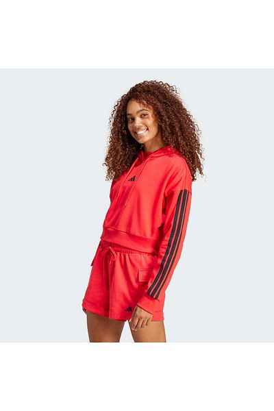 adidas W 3S FT CRO HD      PURRU Kırmızı Kadın Sweatshirt