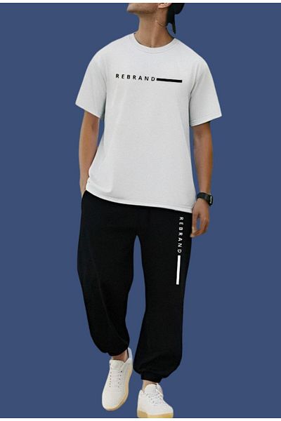 REBRAND Oversize T-Shirt Long Pants Set Sports - Printed