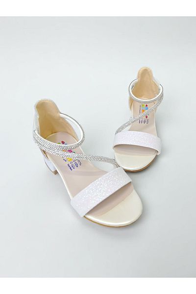 PATİK BEBE Girl's Little Heels Comfortable Fit Stone Evening Shoes