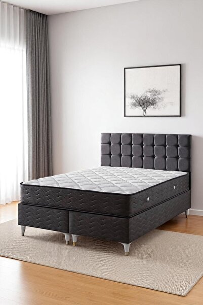 Sar Pakete 150x200 Baza Başlık Yatak Üçlü Seti | Yüksek Konfor ve Şık Tasarım