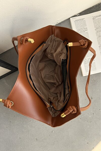 LEONAS Canvas Women's Shoulder Bag with Scarf Detail