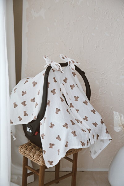 BabyKAR Bear Puset Örtüsü Müslin %100 Pamuk