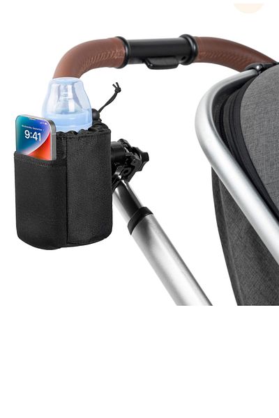 Fox 2 in 1 Insulated Foldable Cup Holder, Baby Stroller Cup Holder, Phone Holder