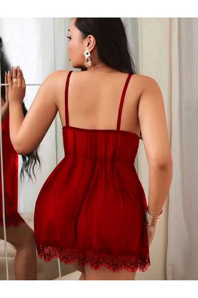 Nathalie Lingerie Lace Detailed Women's Tulle Nightgown - B-2049