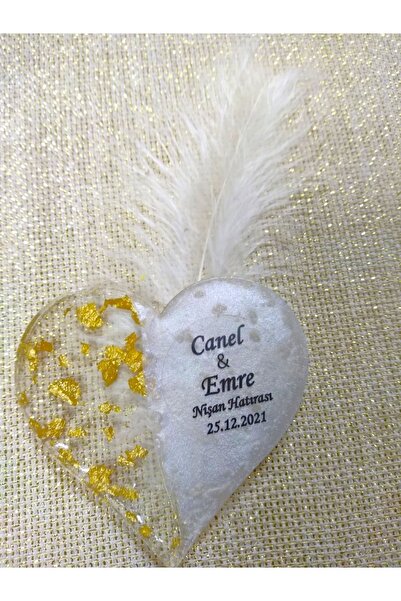 Murat Süs Kalp Epoksi Magnet 30 Adet Nikah Şekeri Söz Nişan Kına Düğün Hatıra...
