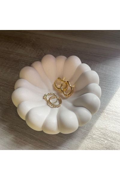 bliss store طبق مجوهرات مزخرف مطلي بالورنيش (الشمع)، طبق خاتم، سلسلة مفاتيح