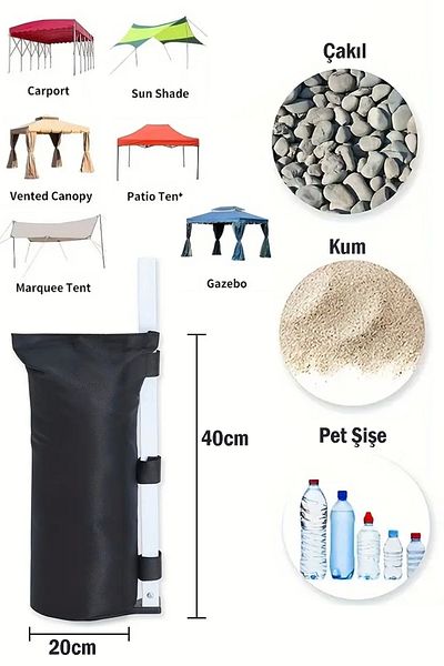 Bundeba Weight Bags 4Pcs Sand Weight Bags with Leg Weights for Pop up Canopy Sun Shade Umbrella