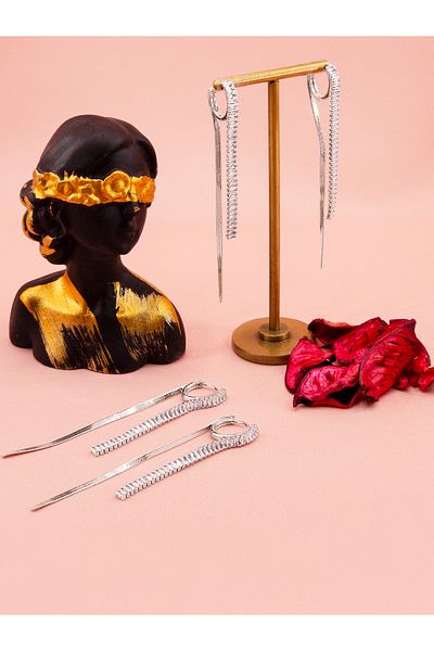 luree accessories Zircon Stone Long Dangle Earrings