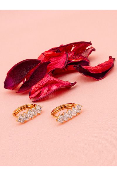 luree accessories Cut Stone Zircon Earrings