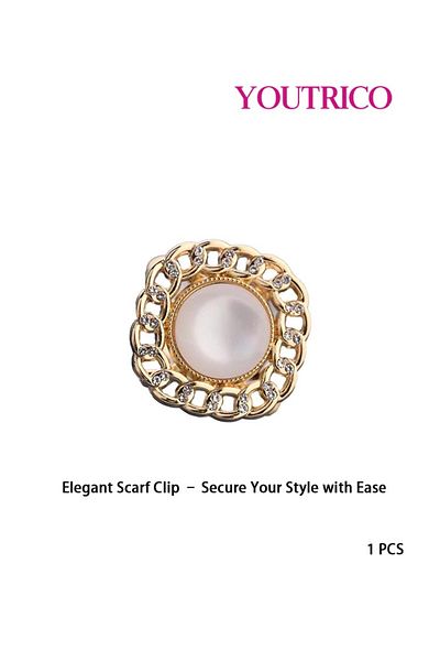 Youtrico British Round Tile Silk Scarf Buckle - Classic Elegant Accessory for Women