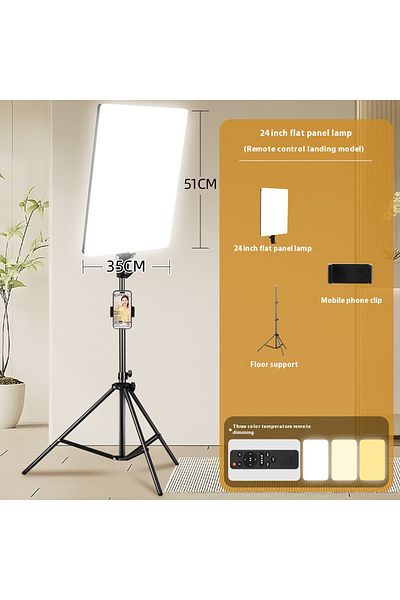 glanfen 24 inch LED Video Light Kit, 3000K-7000K 95W Photography Studio Light with Tripod Stand and Phone