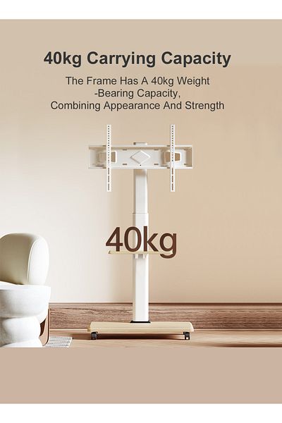 FlashHawk Rolling TV Floor Stand for 26 to 70 inch TVs with 2-Shelf Storage Trays,Portable Mobile Cart Wheels