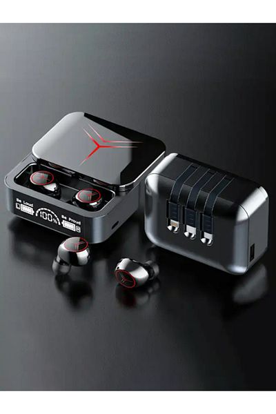 MACON M88 TWS True Wireless Bluetooth Earphone with mobile power bank and inbuilt 3 charging cables
